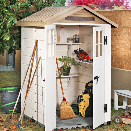 Shire Plastic Shed Shire 4x4 Tuscany EVO 120 Plastic Shed TEVO1202PVC-1AA 5060490133287