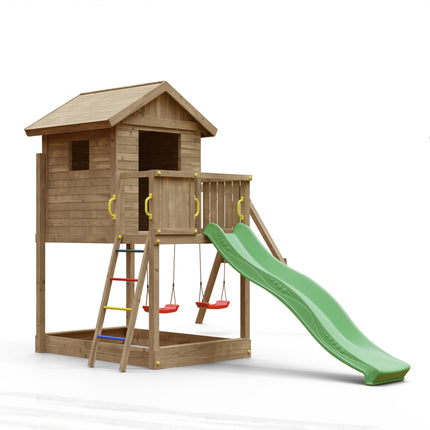 Shire Play Equipment Shire Galaxy Playfort Wooden Climbing Frame with Slide and Swings PCFG05136PK-1AA Shire Galaxy Playfort Wooden Climbing Frame with Slide and Swings 5060370117673