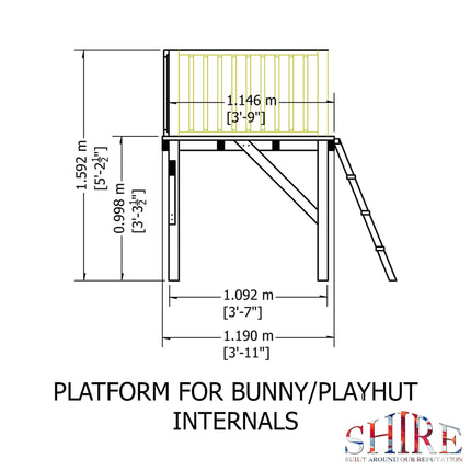 Shire Playhouse Shire Bunny Playhouse 6x4 with Platform & Slide