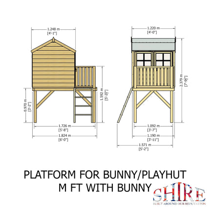 Shire Playhouse Shire Bunny Playhouse 6x4 with Platform & Slide