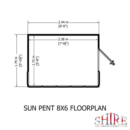 Shire Potting Shed Shire 8x6 Sun Pent Potting Shed