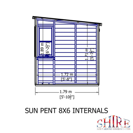 Shire Potting Shed Shire 8x6 Sun Pent Potting Shed