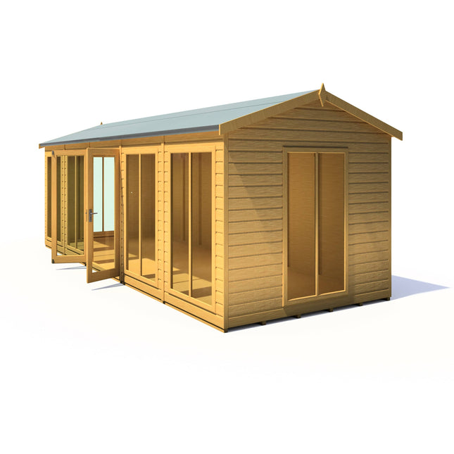 Shire Summerhouse Include Side Window (Additional Cost +£149) / No Installation Shire Mayfield 20x8 Summerhouse MAYF0008DSL-OSW