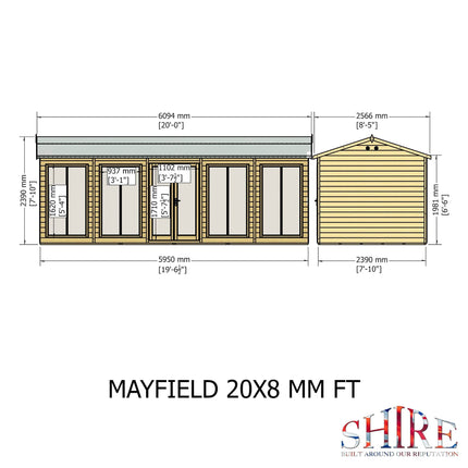 Shire Summerhouse Shire Mayfield 20x8 Summerhouse