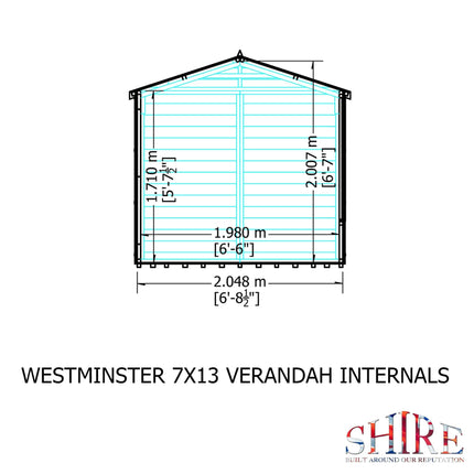 Shire Summerhouse Shire Westminster Summerhouse 13x7 with Veranda