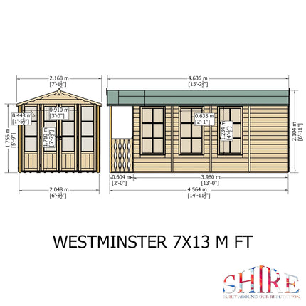 Shire Summerhouse Shire Westminster Summerhouse 13x7 with Veranda