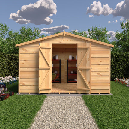 Shire Wooden Shed Shire 10x10 Overlap Shed Double Door With Windows Shire 10x10 Overlap Shed Double Door With Windows