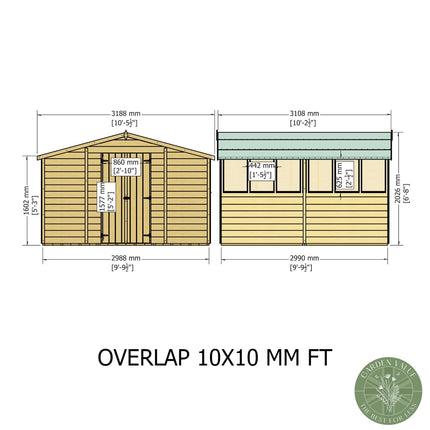 Shire Wooden Shed Shire 10x10 Overlap Shed Double Door With Windows Shire 10x10 Overlap Shed Double Door With Windows