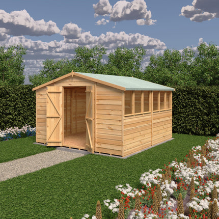 Shire Wooden Shed Shire 10x10 Overlap Shed Double Door With Windows Shire 10x10 Overlap Shed Double Door With Windows