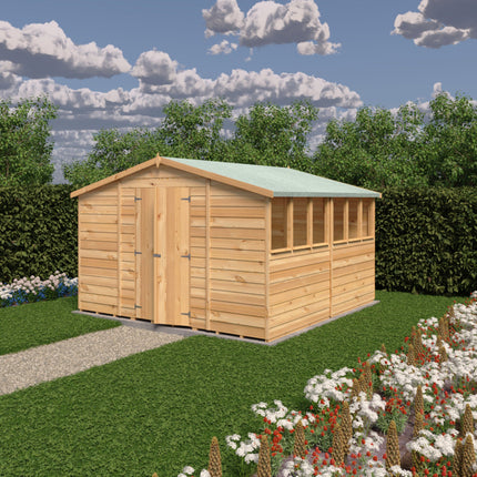 Shire Wooden Shed Shire 10x10 Overlap Shed Double Door With Windows Shire 10x10 Overlap Shed Double Door With Windows