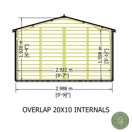 Shire Wooden Shed Shire 10x20 Overlap Shed with Windows - Dip Treated Shire 10x20 Overlap Shed with Windows - Dip Treated