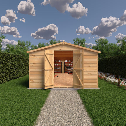 Shire Wooden Shed Shire 10x20 Overlap Shed with Windows - Dip Treated Shire 10x20 Overlap Shed with Windows - Dip Treated