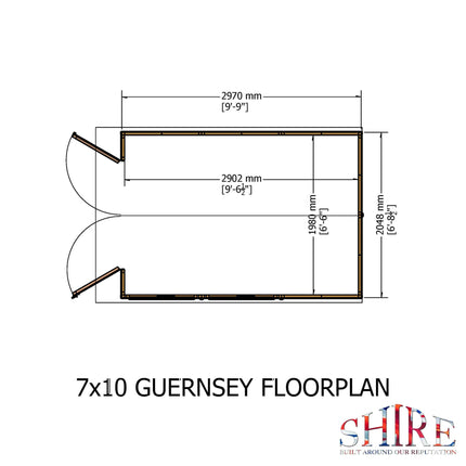 Shire Wooden Shed Shire 10x7 Guernsey Shed Double Door Apex Workshop