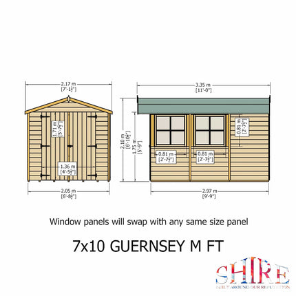 Shire Wooden Shed Shire 10x7 Guernsey Shed Double Door Apex Workshop