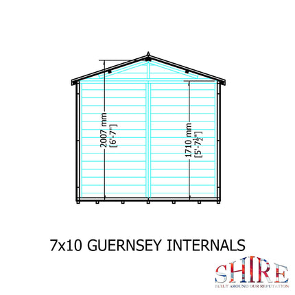 Shire Wooden Shed Shire 10x7 Guernsey Shed Double Door Apex Workshop