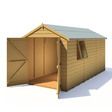 Shire Wooden Shed Shire 12x6 Warwick Shed Apex Double Door