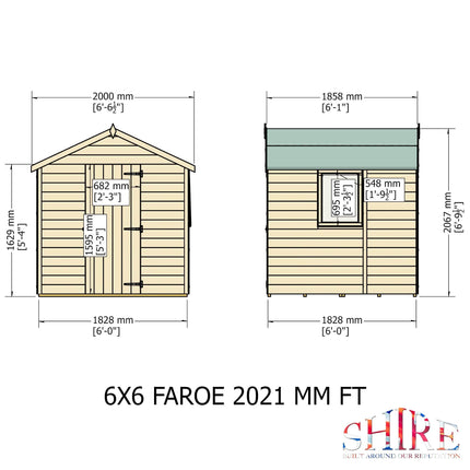 Shire Wooden Shed Shire 6x6 Faroe Shiplap Shed