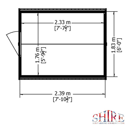 Shire Wooden Shed Shire 8x6 Overlap Dip Treated Single Door Windowless Shed