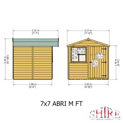 Shire Wooden Shed Shire Abri Apex Shed - 7x7