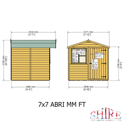 Shire Wooden Shed Shire Abri Apex Shed - 7x7