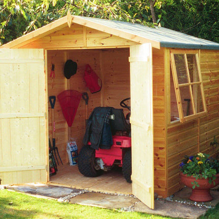 Shire Wooden Shed Shire Alderney 7x7 Shed Apex Double Door Workshop