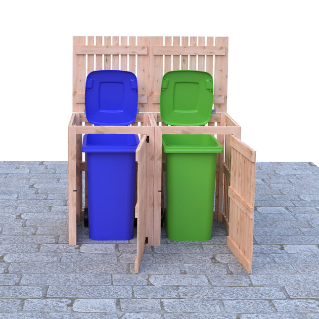 Shire Wooden Storage Shire Double Wheelie Bin Storage WHEE0103DSL-1AA 5060370110025