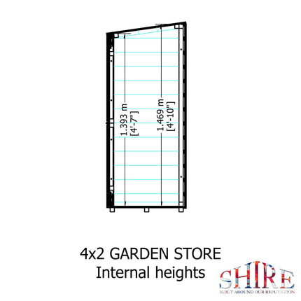 Shire Wooden Storage Shire Garden Store Shiplap 4x2 GDNS0404DSL-1AA 5060437981506