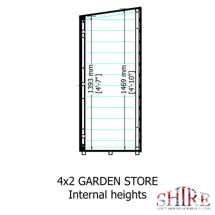 Shire Wooden Storage Shire Garden Store Shiplap 4x2 GDNS0404DSL-1AA 5060437981506