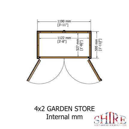 Shire Wooden Storage Shire Garden Store Shiplap 4x2 GDNS0404DSL-1AA 5060437981506