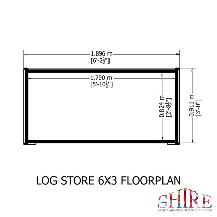 Shire Wooden Storage Shire Large Heavy Duty Log Store LOGL6231DSL-1AA 5060490138343