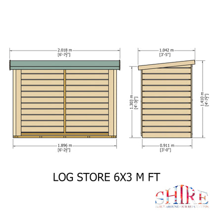 Shire Wooden Storage Shire Large Heavy Duty Log Store LOGL6231DSL-1AA 5060490138343