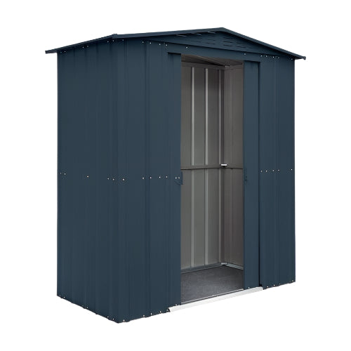 Store More 171cm / 82cm / 193cm Globel 6x3ft Apex Metal Garden Shed - Grey LOTUS63 AG 5055280400212