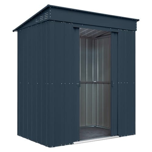 Store More 171cm / 82cm / 198cm Globel 6x3ft Pent Metal Garden Shed  -Anthracite Grey LOTUS63P AG 5060311199706