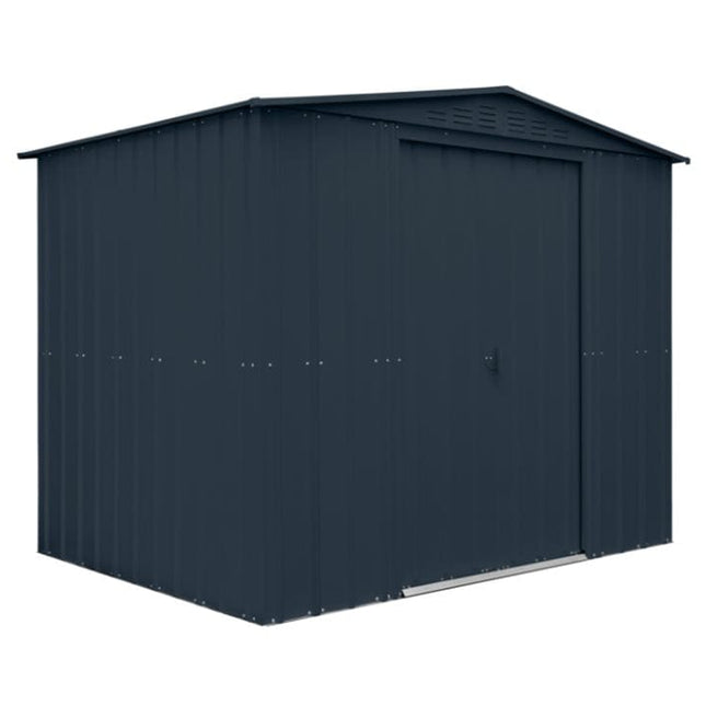 Store More 234cm / 175cm / 198cm Globel 8x6ft Apex Metal Garden Shed - Anthracite Grey LOTUS86 AG 5055280416541