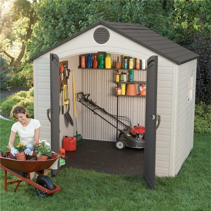 Store More 243cm / 152cm / 244cm Lifetime 8x5ft Heavy Duty Plastic Garden Shed LFT 8x5 6406 5055280415957