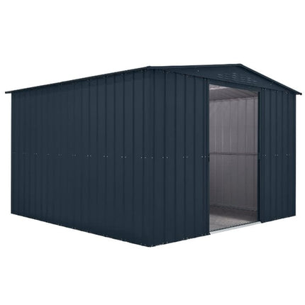 Store More 295cm / 299cm / 202cm Globel 10x10ft Apex Metal Garden Shed - Grey LOTUS1010 AG 5055280413786