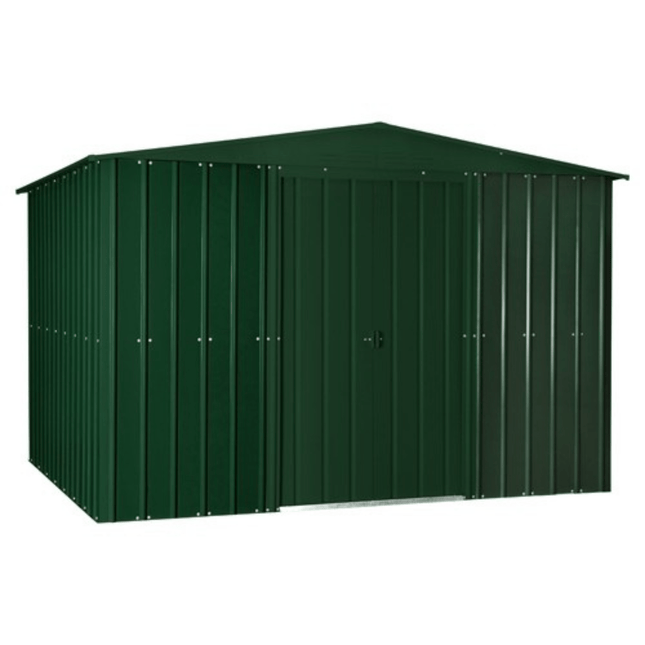 Store More Metal Shed Globel 10x12ft Apex Metal Garden Shed - Green LOTUS1012 HG 5055280413809