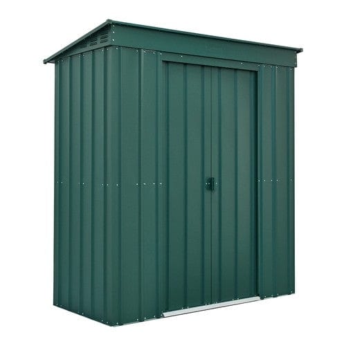 Store More Metal Shed Globel Pent Metal Garden Shed Green 6x3ft LOTUS63P HG 5055280415926