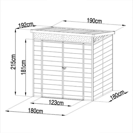 Store More Plastic Shed Lotus Canto 6x6 Plastic Pent Shed 38400 Lotus Canto 6x6 Plastic Pent Shed 5055280416886