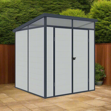 Store More Plastic Shed Lotus Canto 6x6 Plastic Pent Shed 38400 Lotus Canto 6x6 Plastic Pent Shed 5055280416886