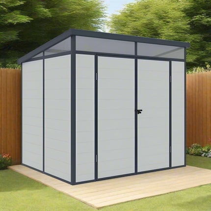 Store More Plastic Shed Lotus Canto 8x6 Plastic Pent Shed 38401 Lotus Canto 8x6 Plastic Pent Shed 5055280416893