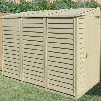 Store More Plastic Shed Saffron 4x8ft Lean-To Vinyl Garden Shed with Foundation Kit SAFFRON LEAN-TO 5055280412994