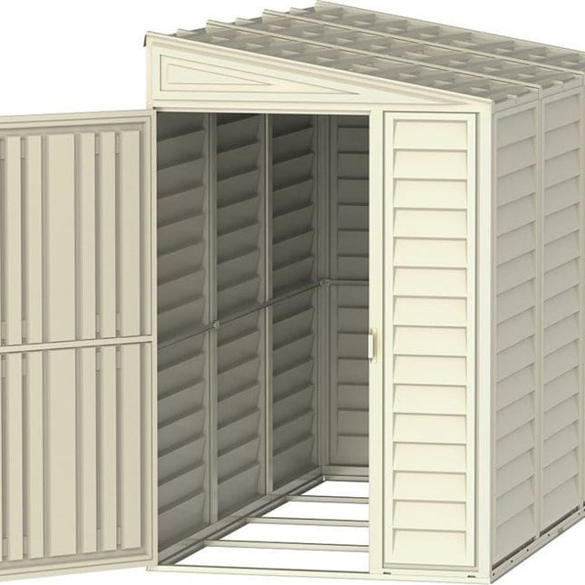 Store More Plastic Shed Saffron 4x8ft Lean-To Vinyl Garden Shed with Foundation Kit SAFFRON LEAN-TO 5055280412994