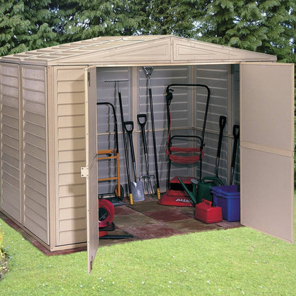 Store More Plastic Shed Saffron 8x5ft Vinyl Garden Shed with Foundation Kit SAFFRON 8x6 5055280413045