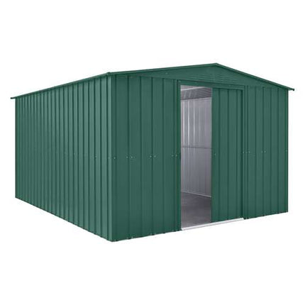 StoreMore Metal Shed Globel 10x12ft Apex Metal Garden Shed - Green LOTUS1012 HG Globel 10x12ft Apex Metal Garden Shed - Green 5055280413809