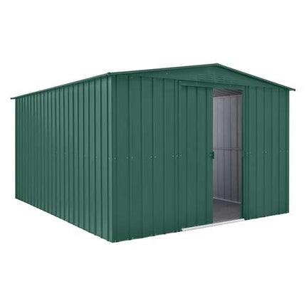 StoreMore Metal Shed Globel 10x12ft Apex Metal Garden Shed - Green LOTUS1012 HG Globel 10x12ft Apex Metal Garden Shed - Green 5055280413809