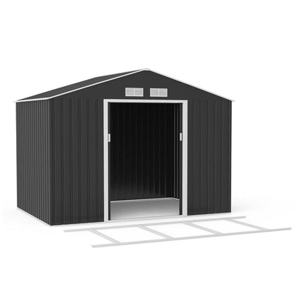 StoreMore Metal Shed Lotus Hera 9 x 6 Apex Metal Shed with Foundation Grid LH-9X6-APEX-MS Lotus Hera 9 x 6 Apex Metal Shed with Foundation Grid 5055280416497