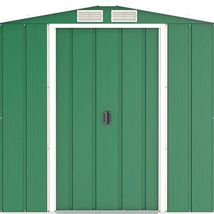 StoreMore Metal Shed Sapphire 6x6ft Green Apex Metal Shed SAP66Green Sapphire 6x6ft Green Apex Metal Shed 5055280416602