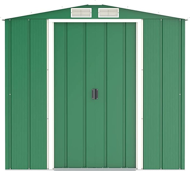 StoreMore Metal Shed Sapphire 6x6ft Green Apex Metal Shed SAP66Green Sapphire 6x6ft Green Apex Metal Shed 5055280416602