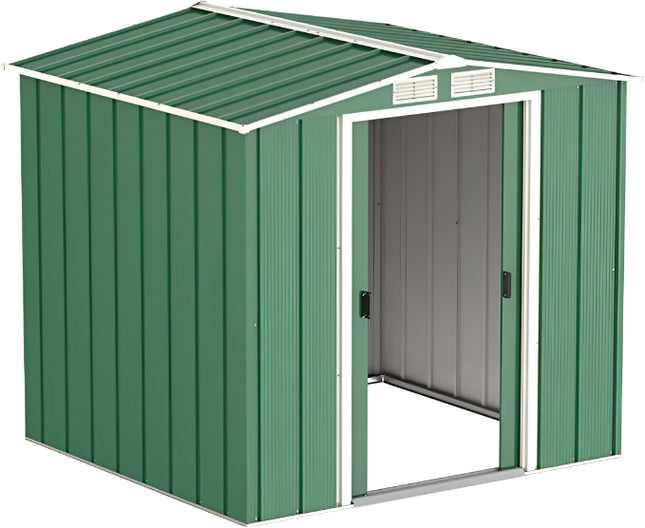 StoreMore Metal Shed Sapphire 6x6ft Green Apex Metal Shed SAP66Green Sapphire 6x6ft Green Apex Metal Shed 5055280416602